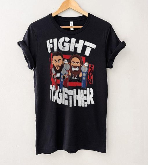 Men’s Black Sami Zayn & Kevin Owens Fight Together T Shirt
