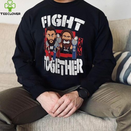 Men’s Black Sami Zayn & Kevin Owens Fight Together T Shirt