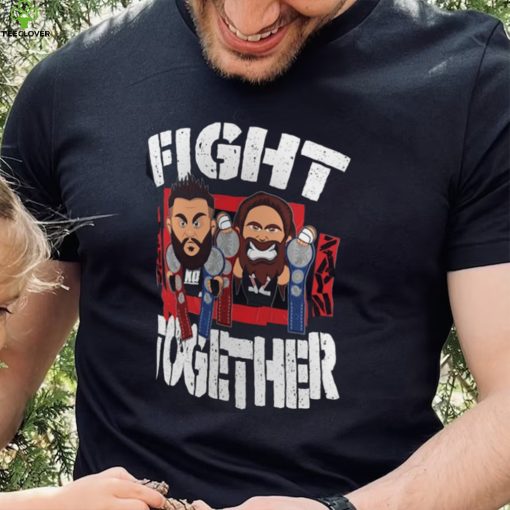Men’s Black Sami Zayn & Kevin Owens Fight Together T Shirt