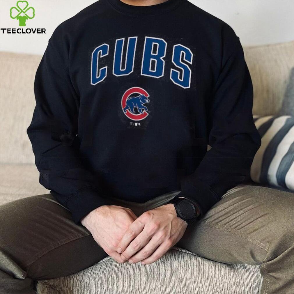 Men's Chicago Cubs Profile Heather Charcoal Big & Tall Arch Over Logo shirt  - Limotees
