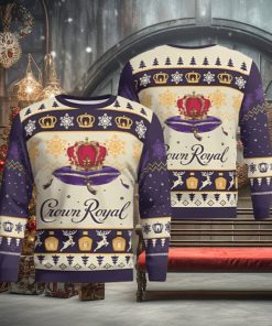 Men’s Crown Royal Peach Ugly Christmas Sweater Xmas 3D Printed Christmas Sweater Gift