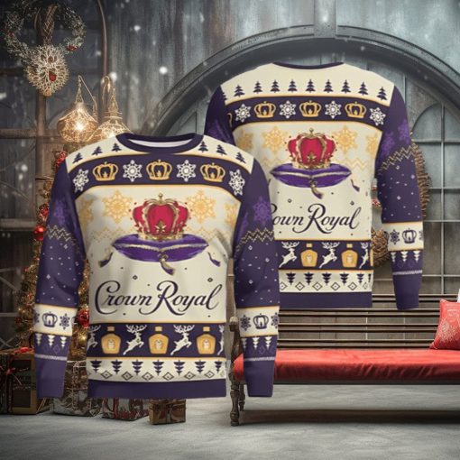 Men’s Crown Royal Peach Ugly Christmas Sweater Xmas 3D Printed Christmas Sweater Gift