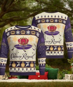 Men’s Crown Royal Peach Ugly Christmas Sweater Xmas 3D Printed Christmas Sweater Gift