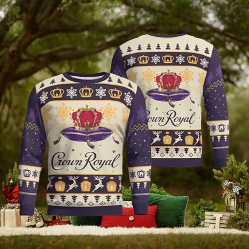 Men’s Crown Royal Peach Ugly Christmas Sweater Xmas 3D Printed Christmas Sweater Gift