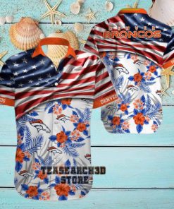 Men’s Denver Broncos Hawaiian Shirt USA Flag from USAmerci Store
