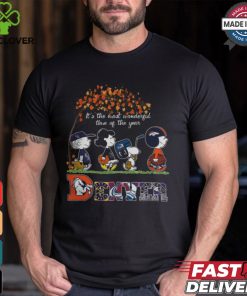 Men's Denver Sport Peanuts Characters Fall It’s The Most Wonderful Time Of The Year Shirt