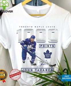 Men's Fanatics Branded John Tavares White Toronto Maple Leafs 1,000 Career Points T Shirt