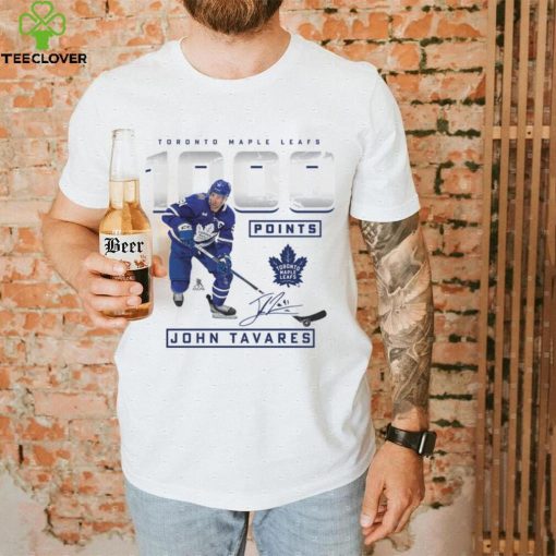 Men’s Fanatics Branded John Tavares White Toronto Maple Leafs 1,000 Career Points T Shirt