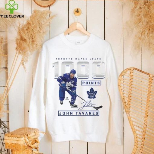 Men’s Fanatics Branded John Tavares White Toronto Maple Leafs 1,000 Career Points T Shirt