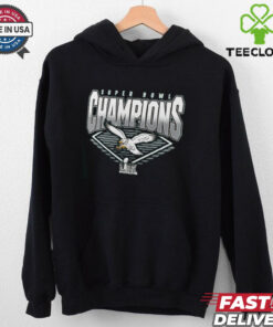 Men’s Fanatics Kelly Green Philadelphia Eagles Super Bowl LIX Champions Retro Graphic Long Sleeve T Shirt