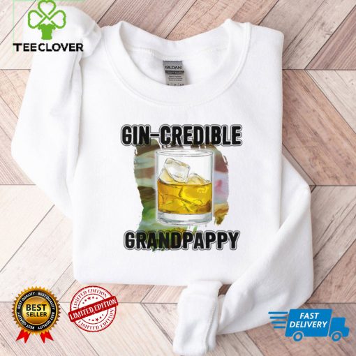 Mens Fathers Day Gift Tee Gin Credibile Grandpappy Funny Drink T Shirt