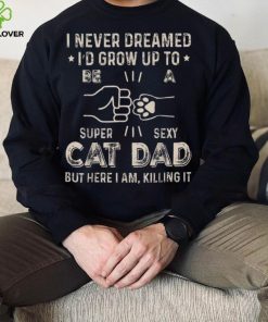 Mens Funny Cat Dad Novelty For Father’s Day Crewneck Sweatshirt