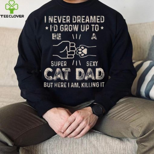 Mens Funny Cat Dad Novelty For Father’s Day Crewneck Sweatshirt