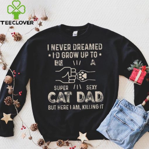 Mens Funny Cat Dad Novelty For Father’s Day Crewneck Sweatshirt
