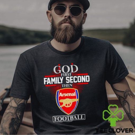 Men’s God first family second then Arsenal football hoodie, sweater, longsleeve, shirt v-neck, t-shirt