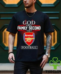 Men’s God first family second then Arsenal football hoodie, sweater, longsleeve, shirt v-neck, t-shirt