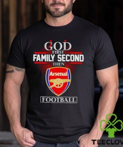 Men’s God first family second then Arsenal football hoodie, sweater, longsleeve, shirt v-neck, t-shirt