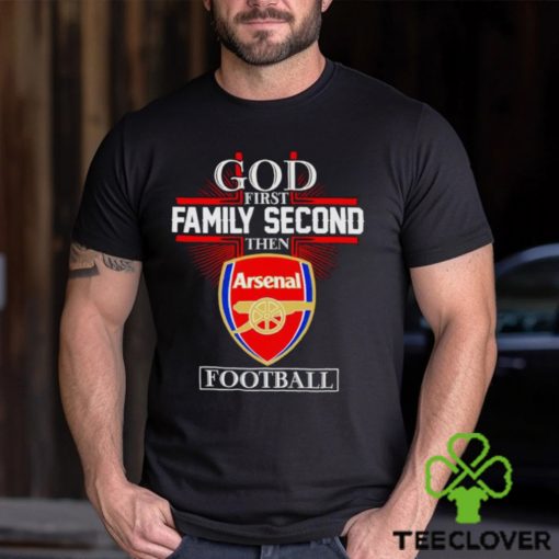 Men’s God first family second then Arsenal football hoodie, sweater, longsleeve, shirt v-neck, t-shirt