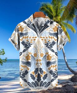 Men’s Hawaiian Shirt Diamond Shaped Swallow And Flower Print T hoodie, sweater, longsleeve, shirt v-neck, t-shirt