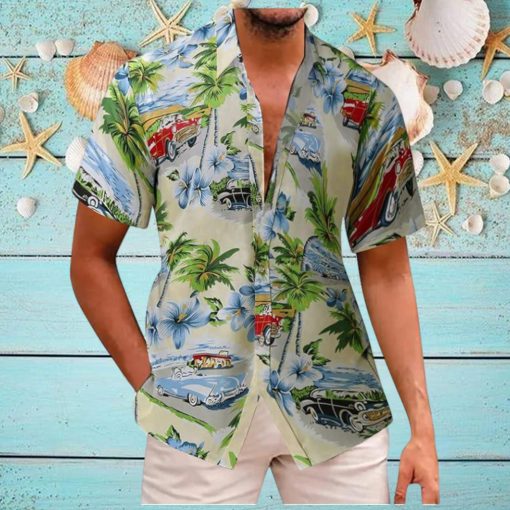 Mens Hawaiian Shirts Button Short Sleeve Aloha Flower Print Tees Flower Hawaiian Shirt Summer Tropical Shirts