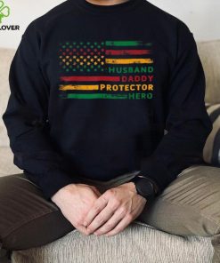 Mens Husband Daddy Protector Hero Usa Flag Father Day Junenth Crewneck Sweatshirt