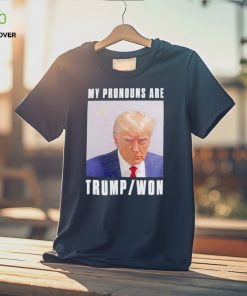 Men’s My pronouns are Trump won mugshot shirt