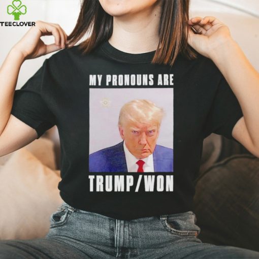 Men’s My pronouns are Trump won mugshot shirt