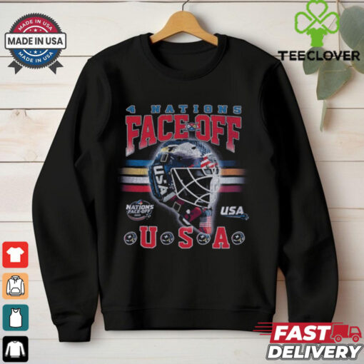 Men’s Navy USA 2025 4 Nations Face Off Goalie Mask T Shirt