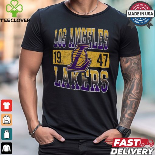 Men’s New Era Black Los Angeles Lakers Enzyme Washed Oversized T Shirt