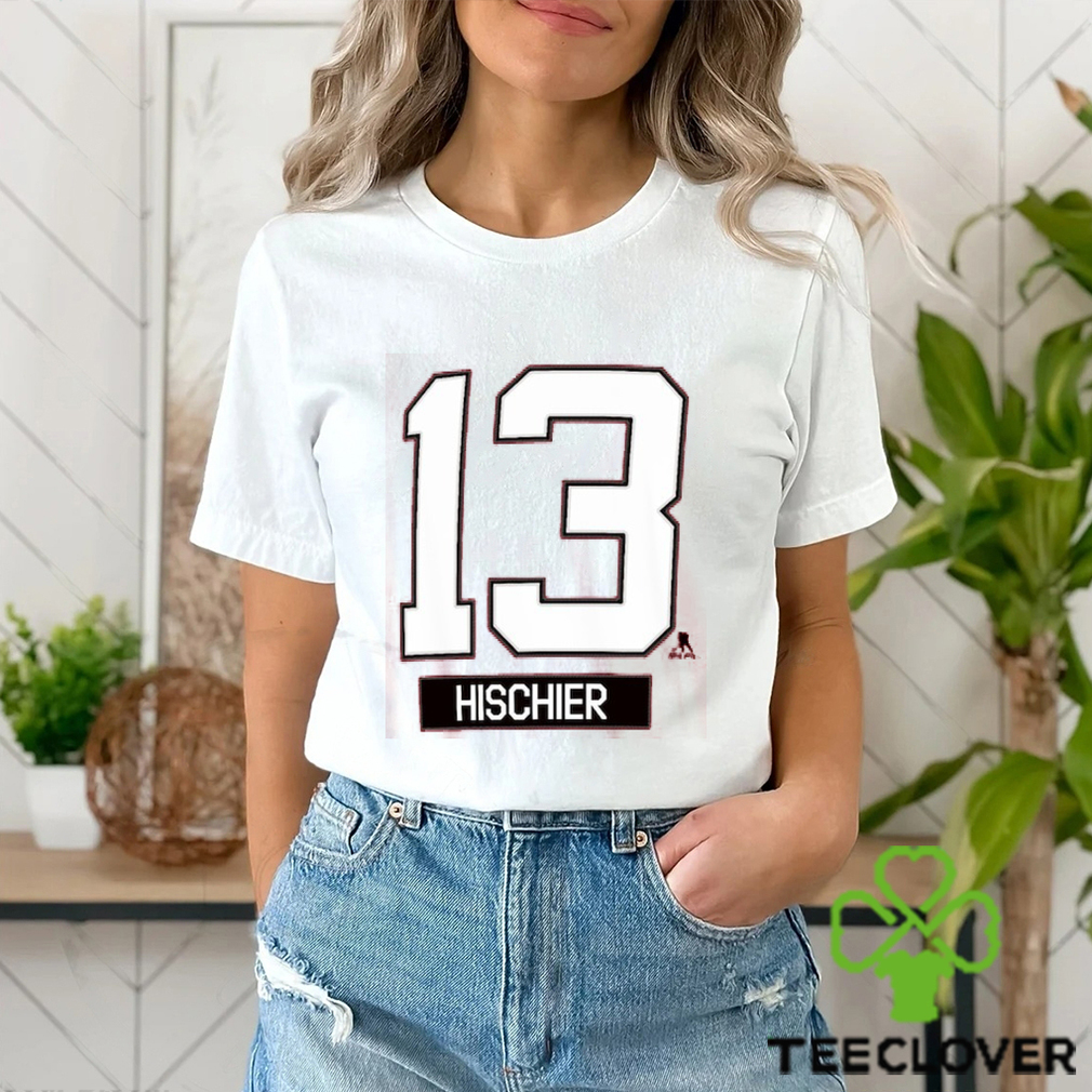 Youth Nico Hischier White New Jersey Devils Away Name & Number T-Shirt
