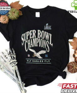 Men’s Nike Kelly Green Philadelphia Eagles Super Bowl LIX Champions Throwback Logo T Shirt
