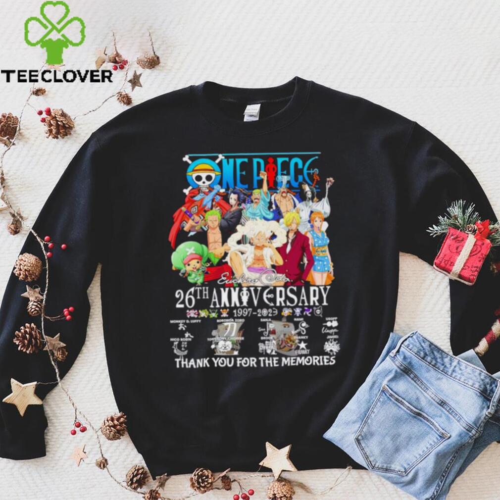Men’s One Piece 26th anniversary 1997 2023 thank you for the memories shirt Men’s One Piece 26th anniversary 1997 2023 thank you for the memories shirt