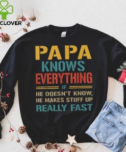 Mens Papa Knows Everything Funny Fathers Day Gift For Papa Crewneck Sweatshirt