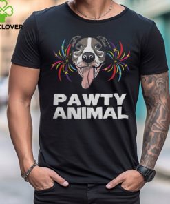 Mens Pawty Animal Party Dog Partying Funny Dog Lovers T Shirt