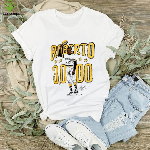 Men’s Pittsburgh Pirates Roberto Clemente Homage Heather Gray Illustration Tri Blend T Shirt