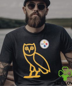 Men's Pittsburgh Steelers OVO x NFL Black OG Owl T Shirt