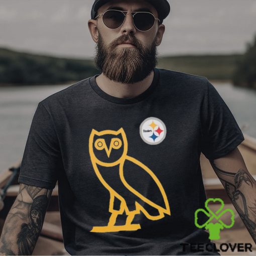 Men’s Pittsburgh Steelers OVO x NFL Black OG Owl T Shirt