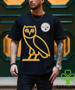 Men's Pittsburgh Steelers OVO x NFL Black OG Owl T Shirt