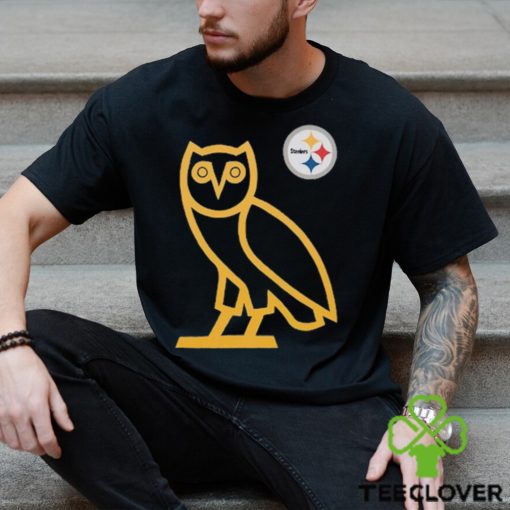 Men’s Pittsburgh Steelers OVO x NFL Black OG Owl T Shirt