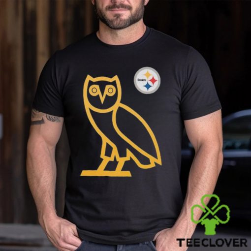 Men’s Pittsburgh Steelers OVO x NFL Black OG Owl T Shirt