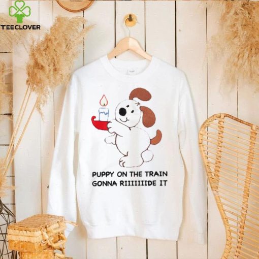Men’s Puppy on the train gonna ride hoodie, sweater, longsleeve, shirt v-neck, t-shirt