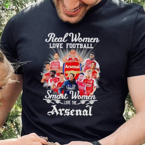 Men’s Real women love football smart women love the Arsenal signatures shirt