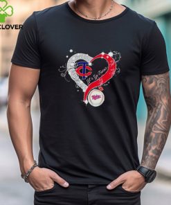 Men's Rhinestone heart Minnesota Twins let's go Twins shirt