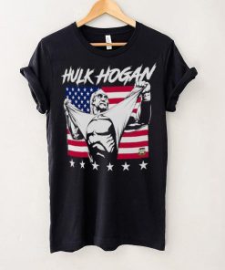 Men's Ripple Junction Black Hulk Hogan American Flag Graphic T Shirt