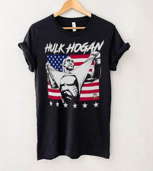 Men’s Ripple Junction Black Hulk Hogan American Flag Graphic T Shirt