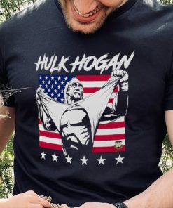 Men's Ripple Junction Black Hulk Hogan American Flag Graphic T Shirt