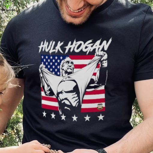 Men’s Ripple Junction Black Hulk Hogan American Flag Graphic T Shirt