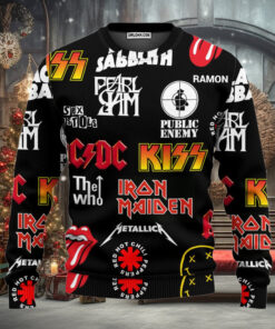 Mens Rock And Roll Punk Ugly Christmas Sweaters