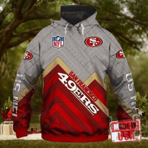 Mens San Francisco 49ers Luxury Pullover 3D Hoodie