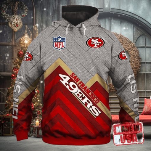 Mens San Francisco 49ers Luxury Pullover 3D Hoodie